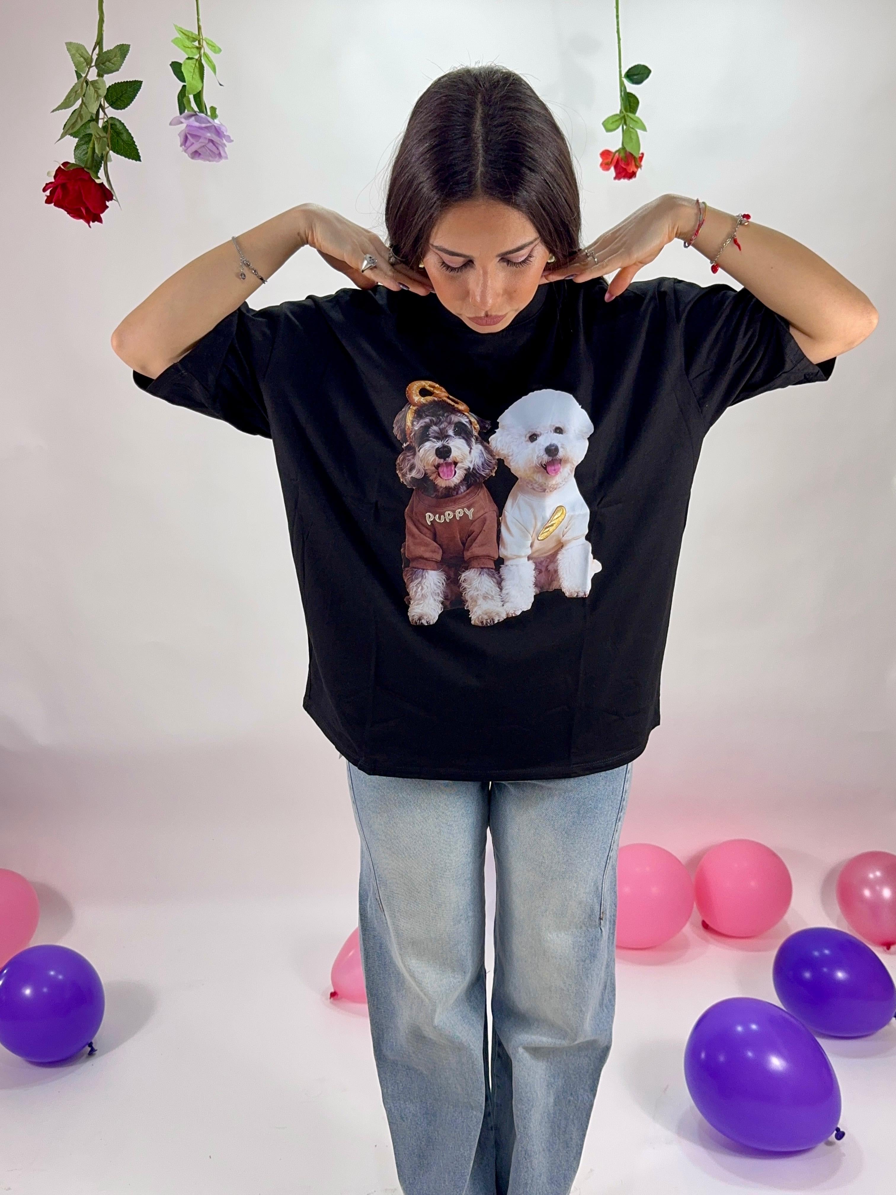 T-shirt Puppy Black