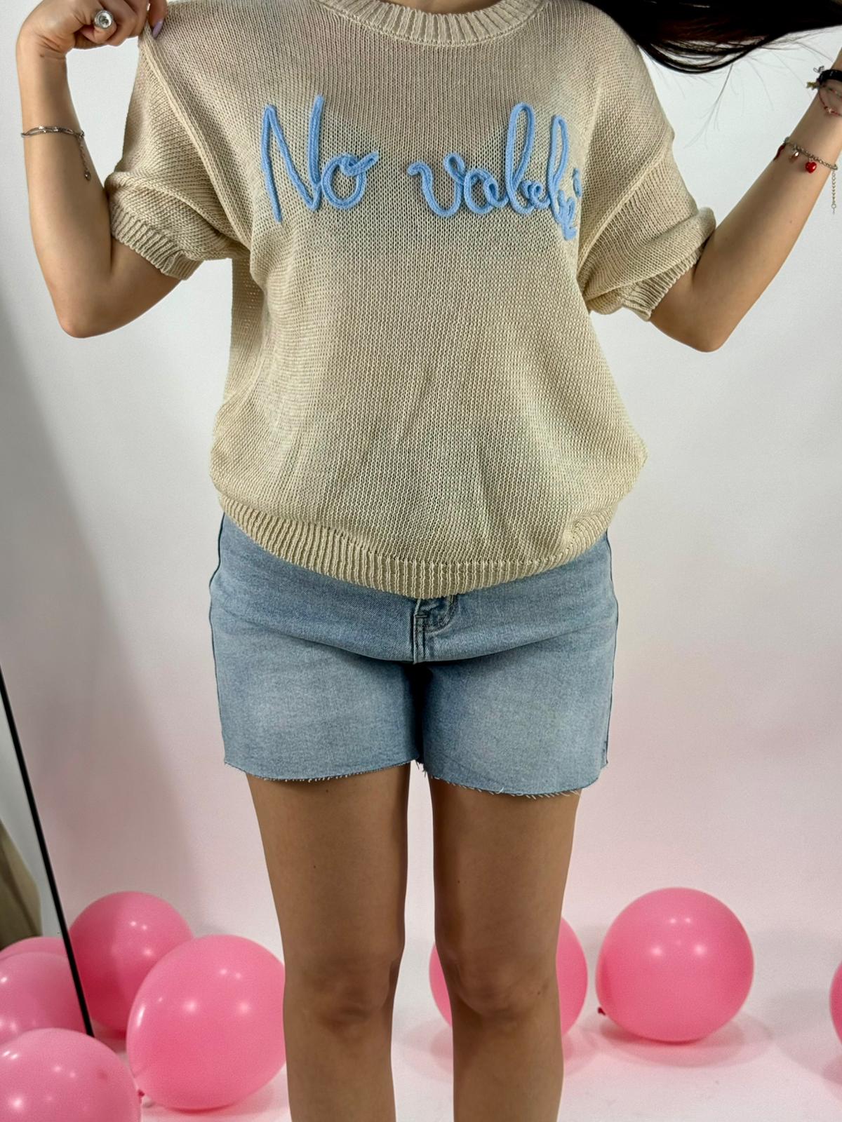 Maglia No Vabbè  beige