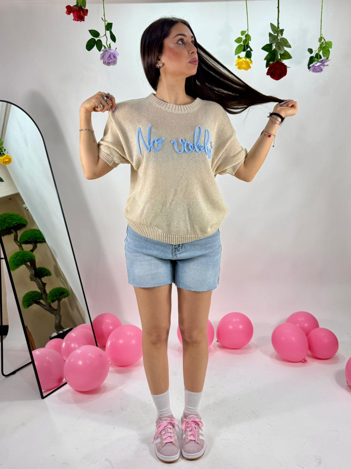 Maglia No Vabbè  beige